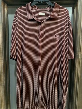 Texas A&M Maroon & White Striped Polo Shirt